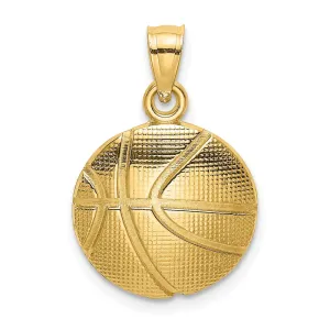 14K 2-D Textured Basketball Charm