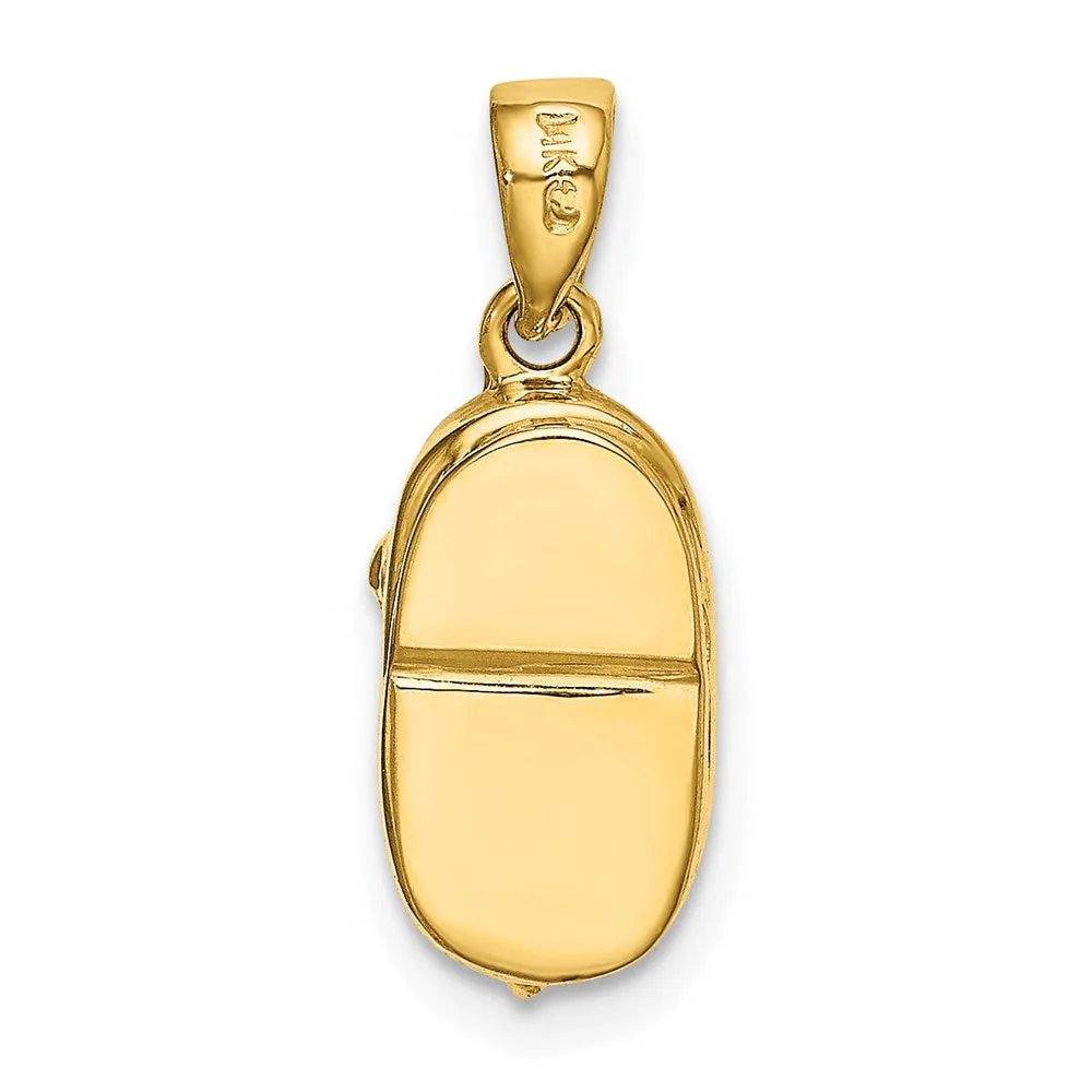 14k 3-D December/Synthetic Stone Engraveable Baby Shoe Charm