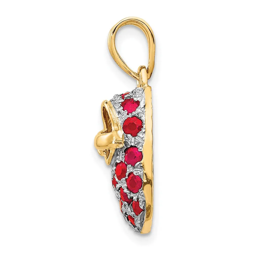 14k & Ruby Baby Shoe Charm