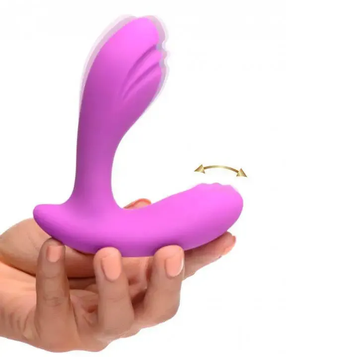 4.25-inch Silicone Purple Rechargeable G-spot Stimulator with Moving Beads