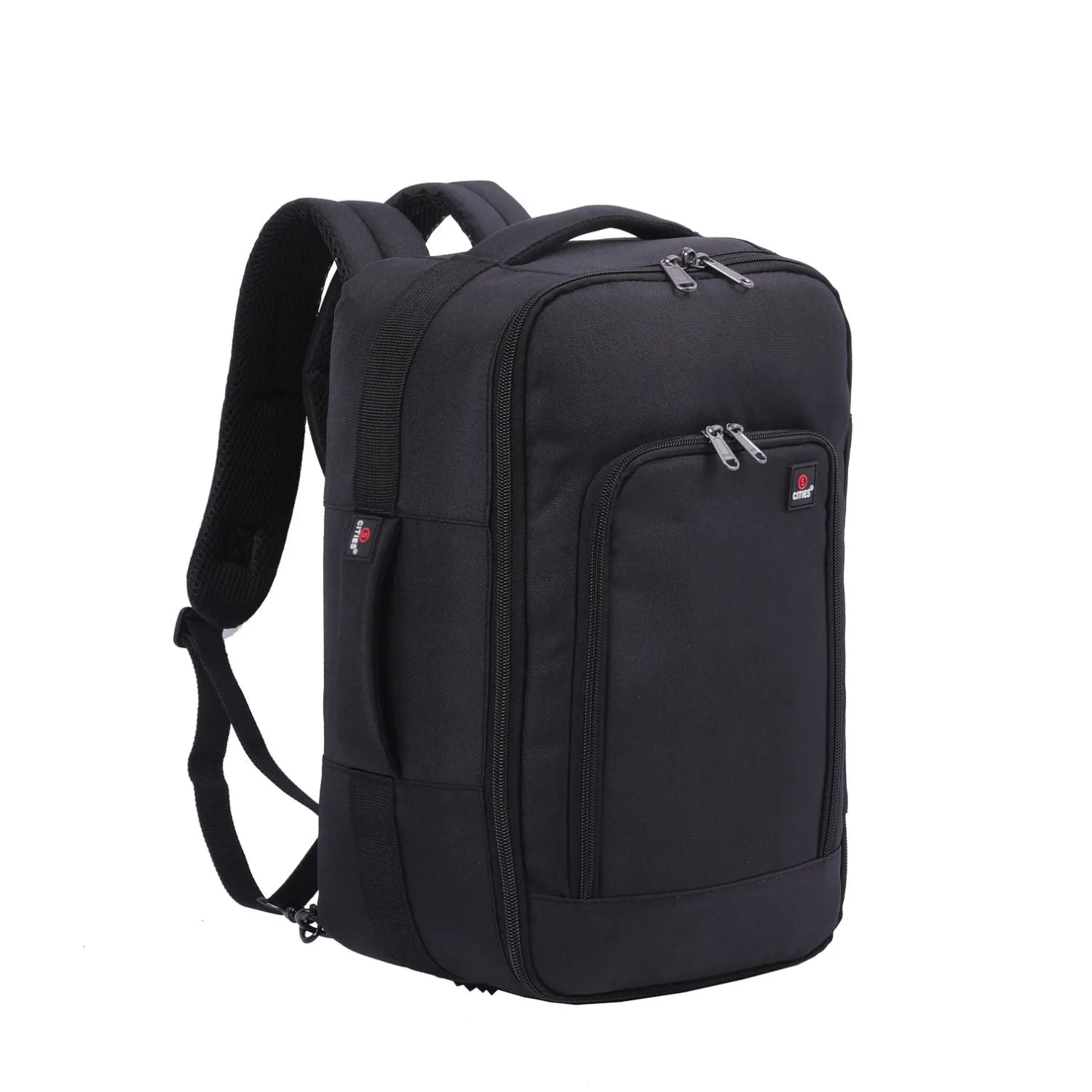 5 Cities Ryanair Max (40x20x25cm) New and Improved 2024 Backpack Rucksack Flight Bag with YKK Zippers, 40x25x20, Black