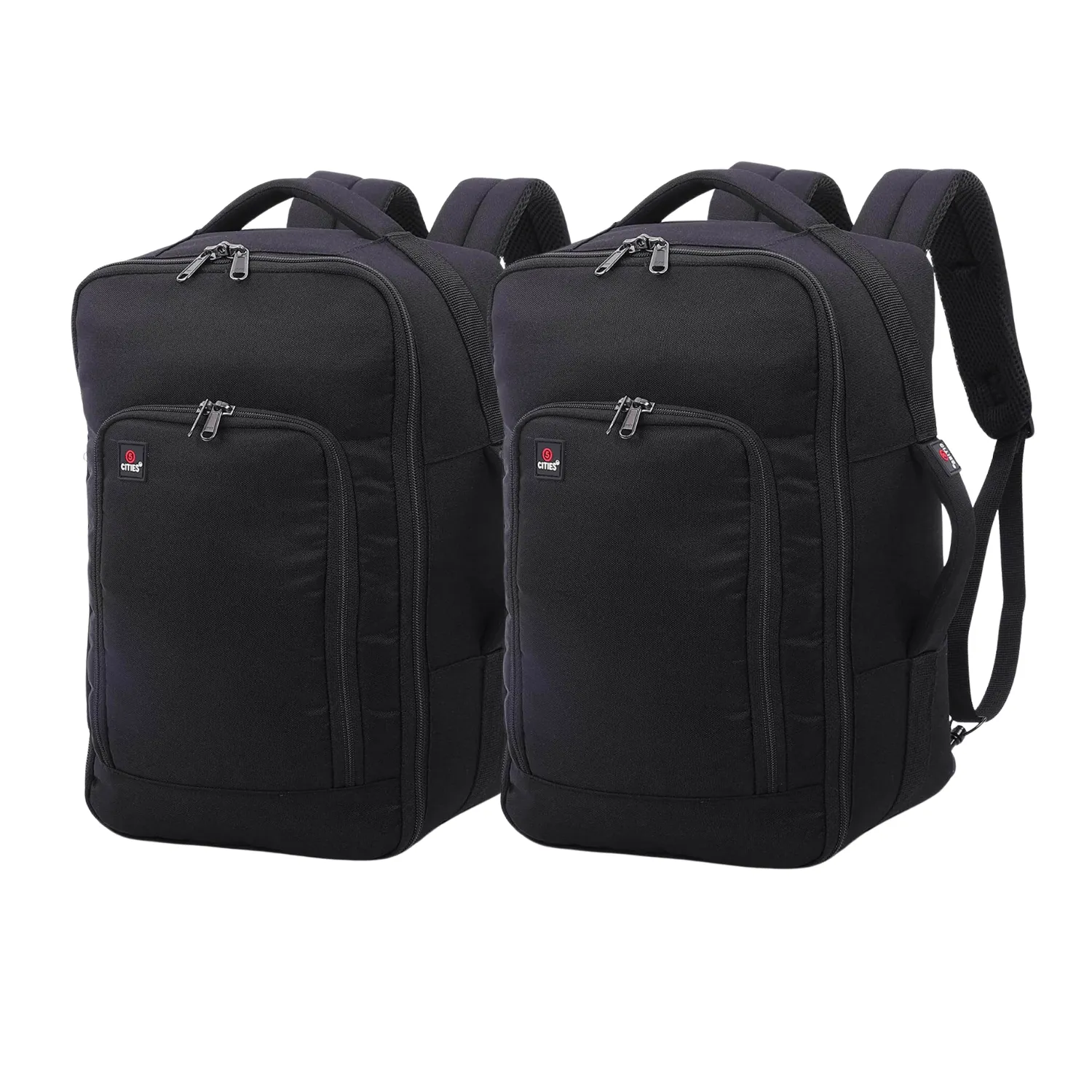 5 Cities Ryanair Max (40x20x25cm) New and Improved 2024 Backpack Rucksack Flight Bag with YKK Zippers, 40x25x20, Black