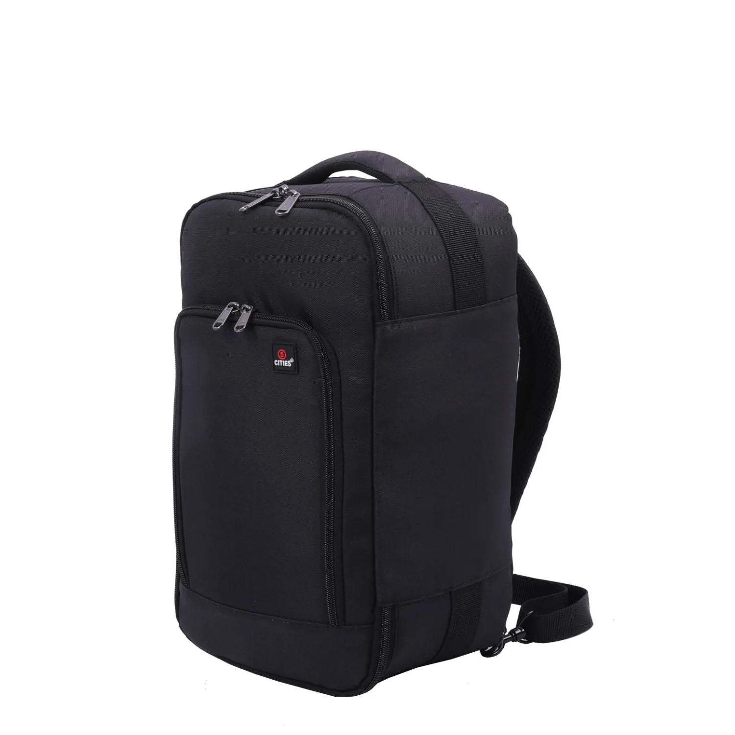 5 Cities Ryanair Max (40x20x25cm) New and Improved 2024 Backpack Rucksack Flight Bag with YKK Zippers, 40x25x20, Black