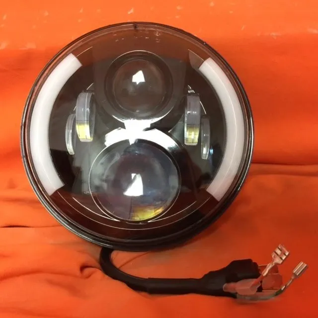 7" DAYMAKER 2014 - 2018   Touring Softail Halo Black LED Light Bulb Headlight Motorcycle Harley Road King Street Glide Softail   Harness