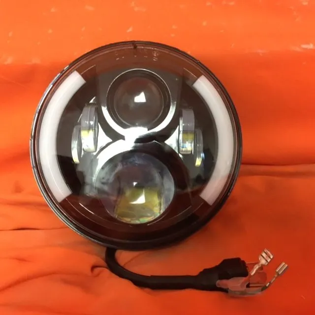 7" DAYMAKER 2014 - 2018   Touring Softail Halo Black LED Light Bulb Headlight Motorcycle Harley Road King Street Glide Softail   Harness