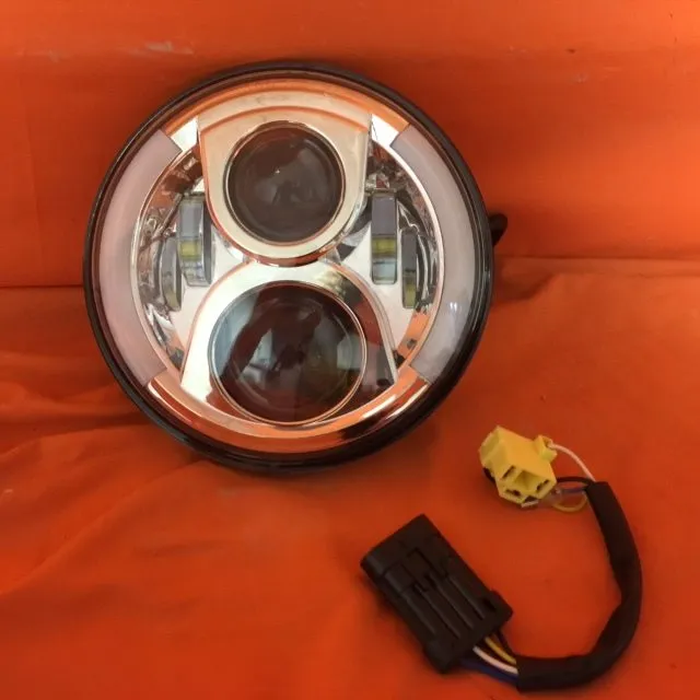 7" DAYMAKER 2014 - 2018   Touring Softail Halo Chrome LED Light Bulb Headlight Motorcycle Harley Road King Street Glide Softail   Harness