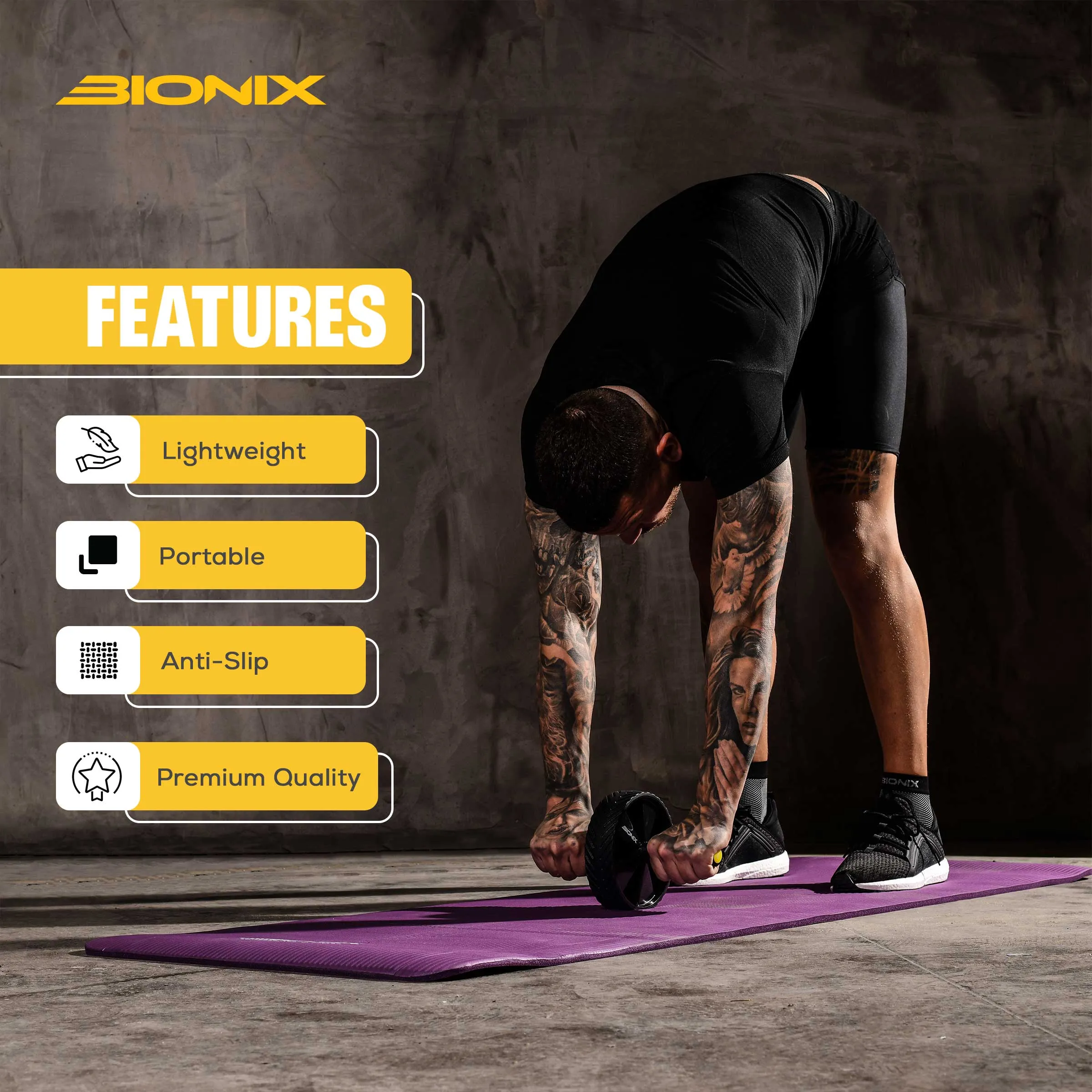 Ab Wheel Roller With Knee Mat - Abdominal Roller