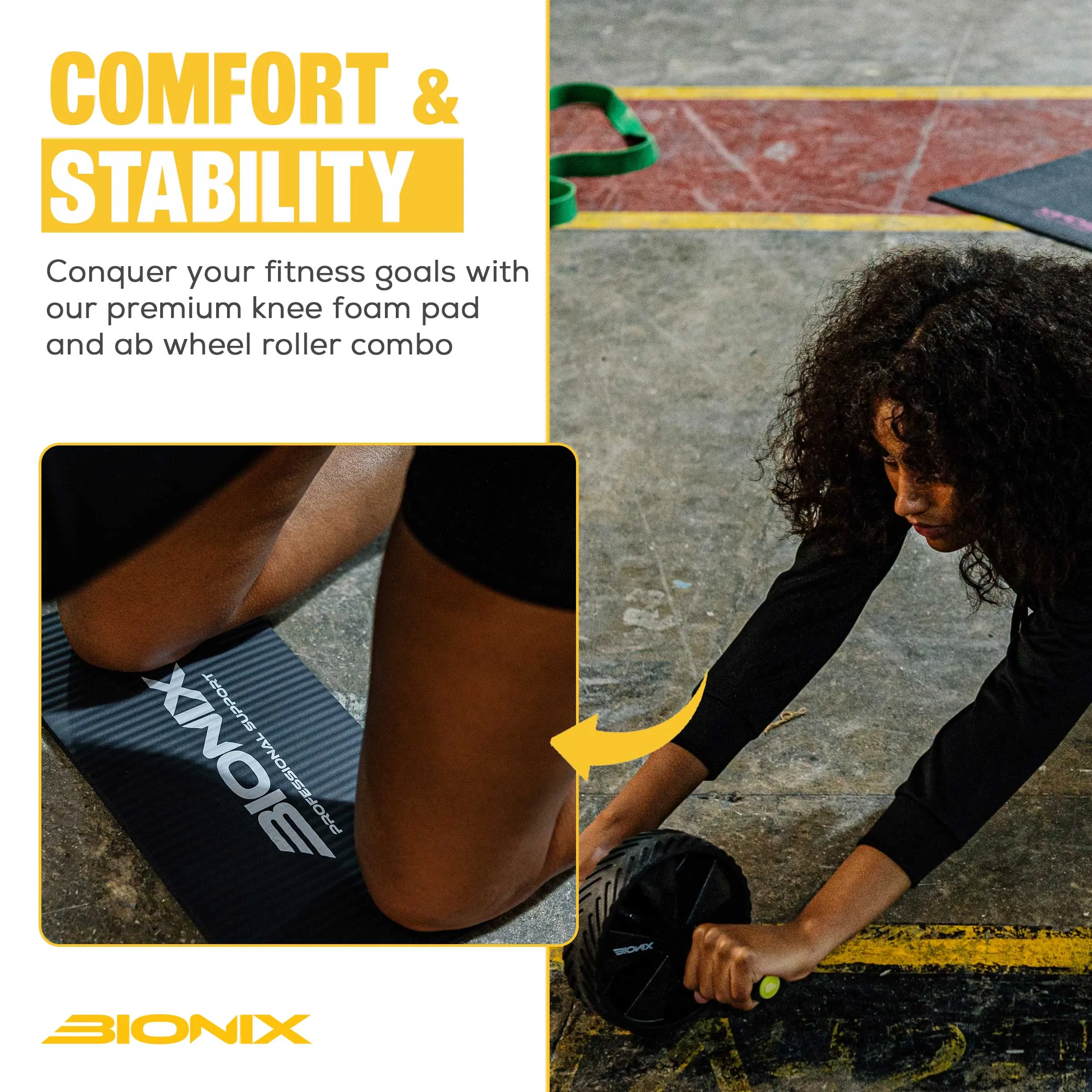 Ab Wheel Roller With Knee Mat - Abdominal Roller