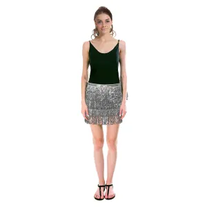 Adult Sequin Fringed Skirt - Silver