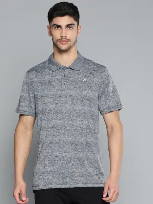 Alcis Men Black Polo Collar Anti Static Slim Fit T-shirt