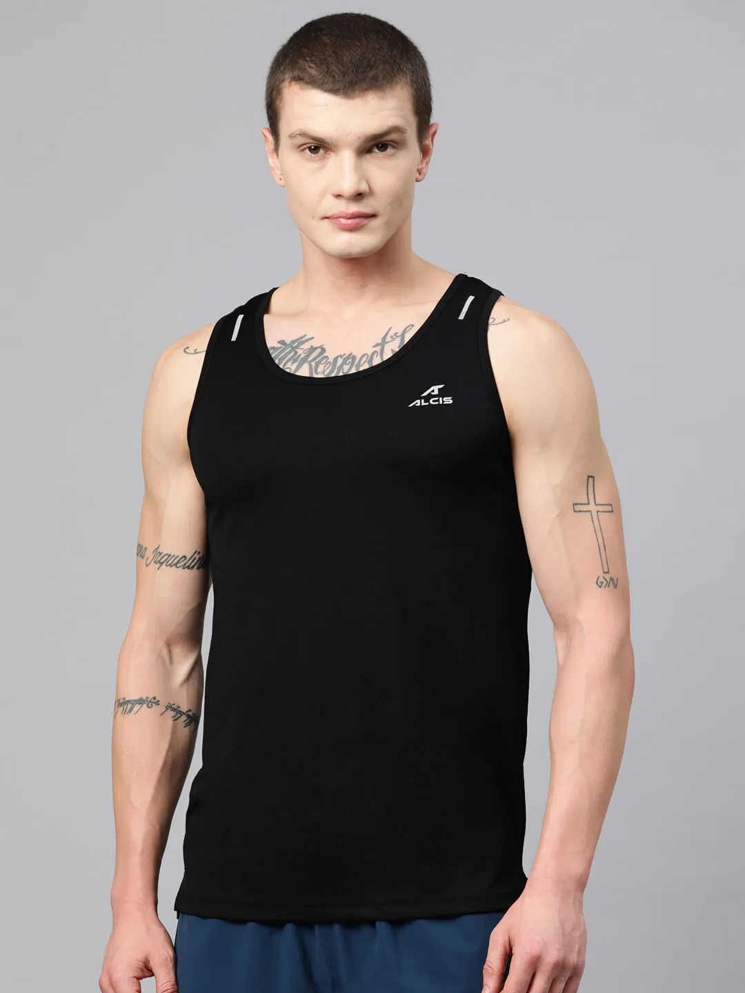 Alcis Men Brand Logo Printed Anti Static Slim Fit T-shirt
