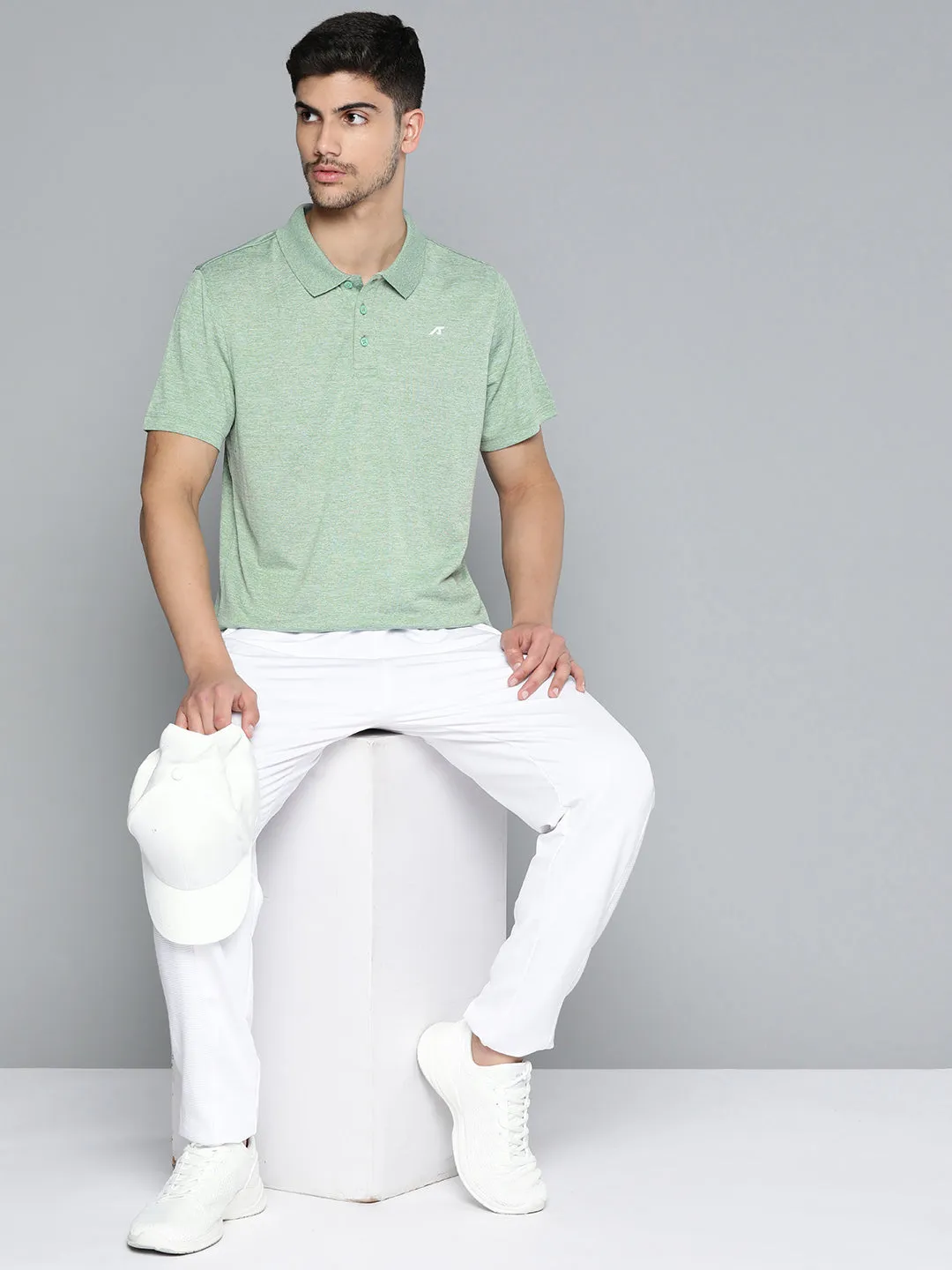 Alcis Men Polo Collar Anti Static Slim Fit Sports T-shirt