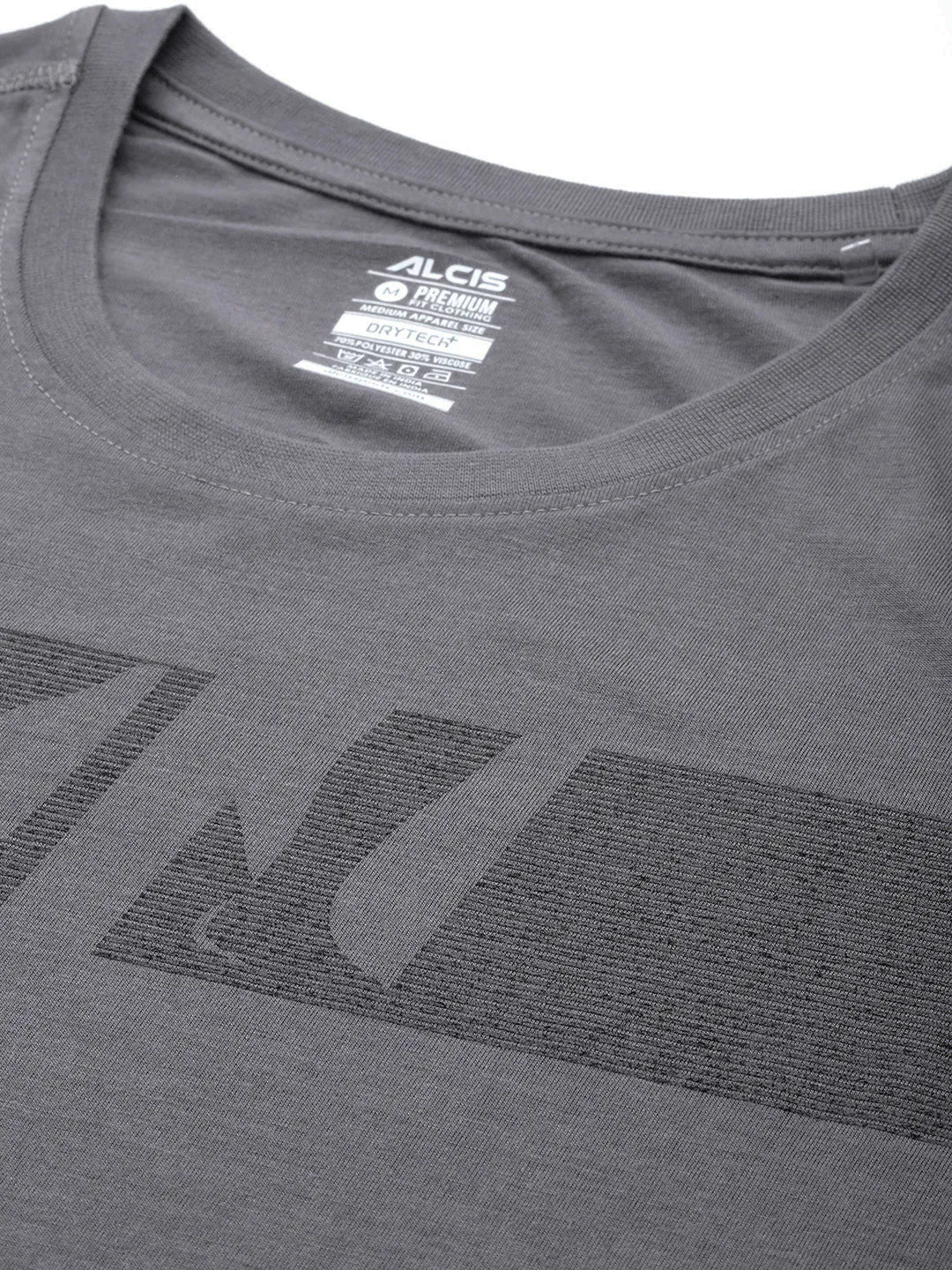 Alcis Men Typography Printed Full Sleeves Running T-shirt