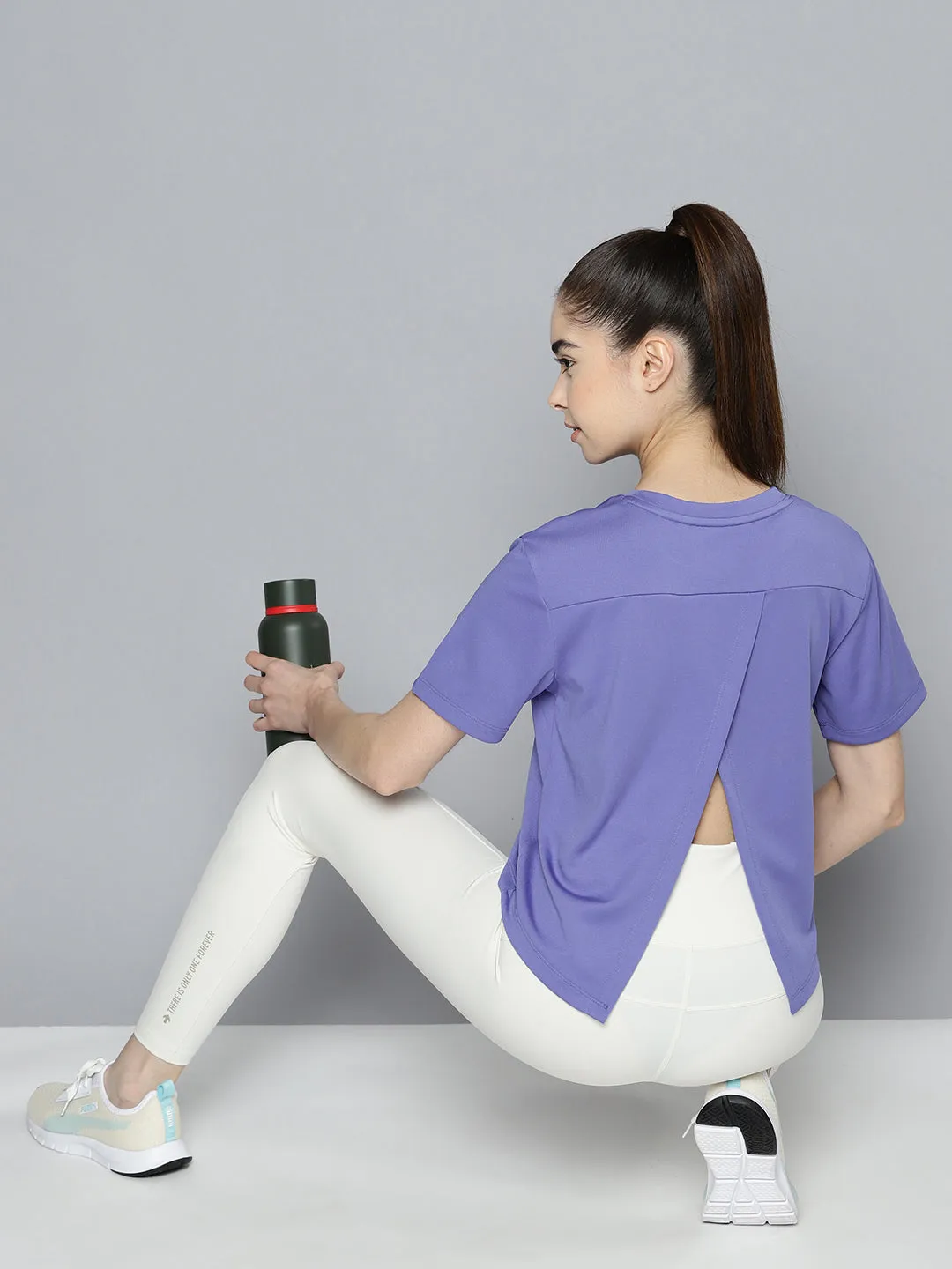 Alcis Women Anti Static Slim Fit Crop Sports T-shirt
