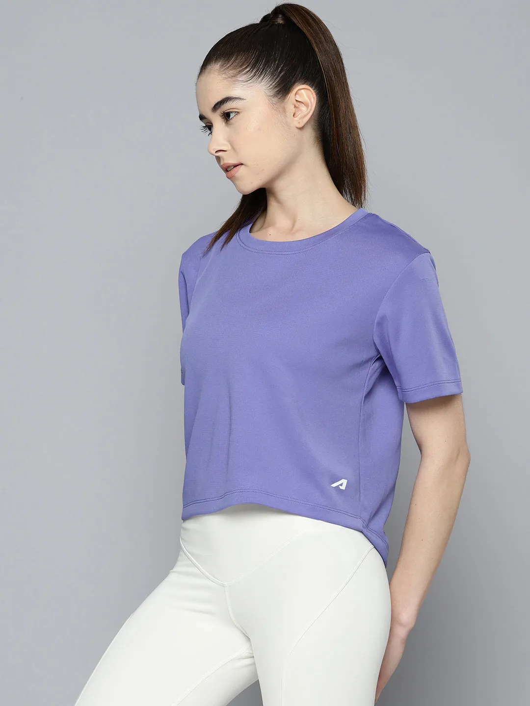 Alcis Women Anti Static Slim Fit Crop Sports T-shirt