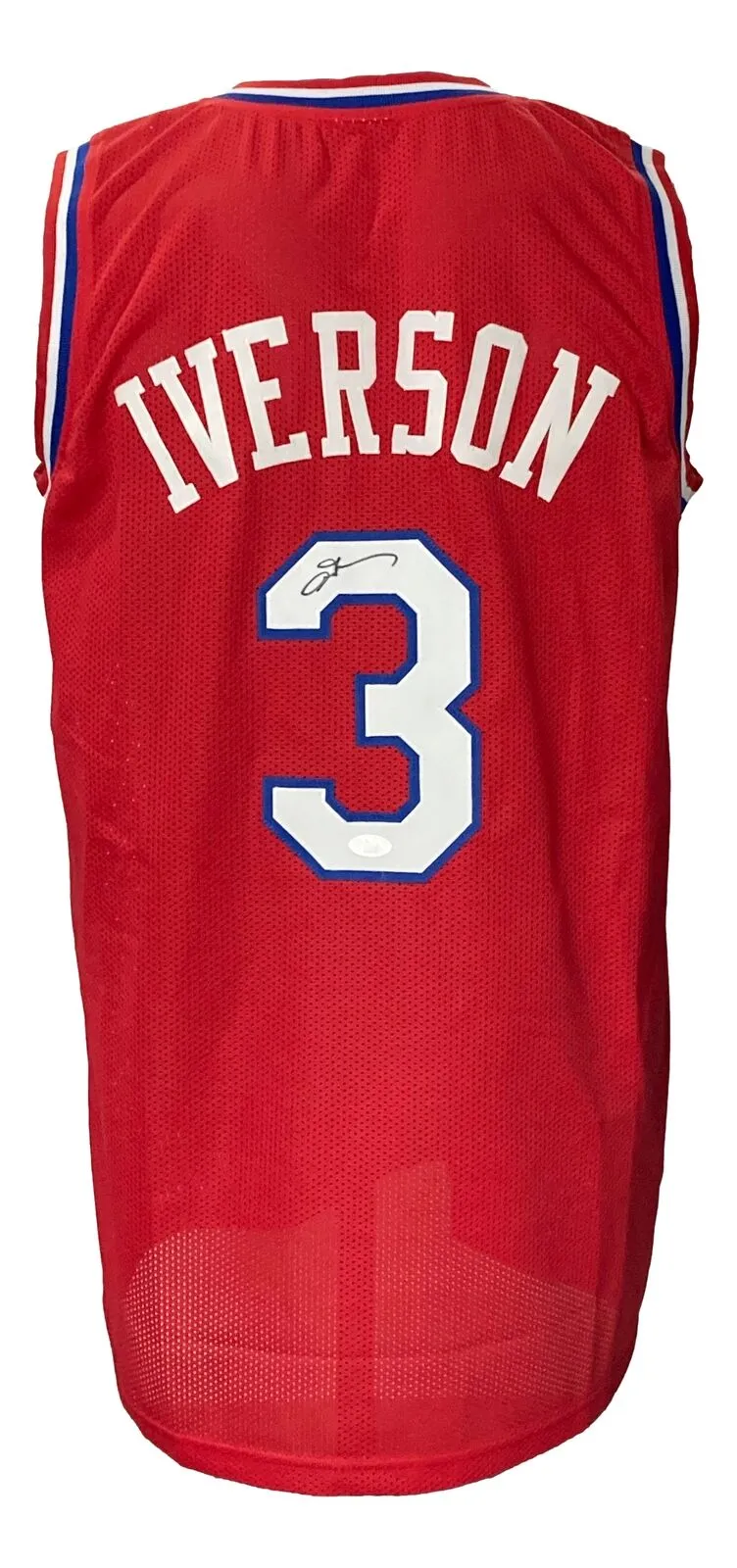 Allen Iverson Signed Custom Red Pro-Style Basketball Jersey JSA