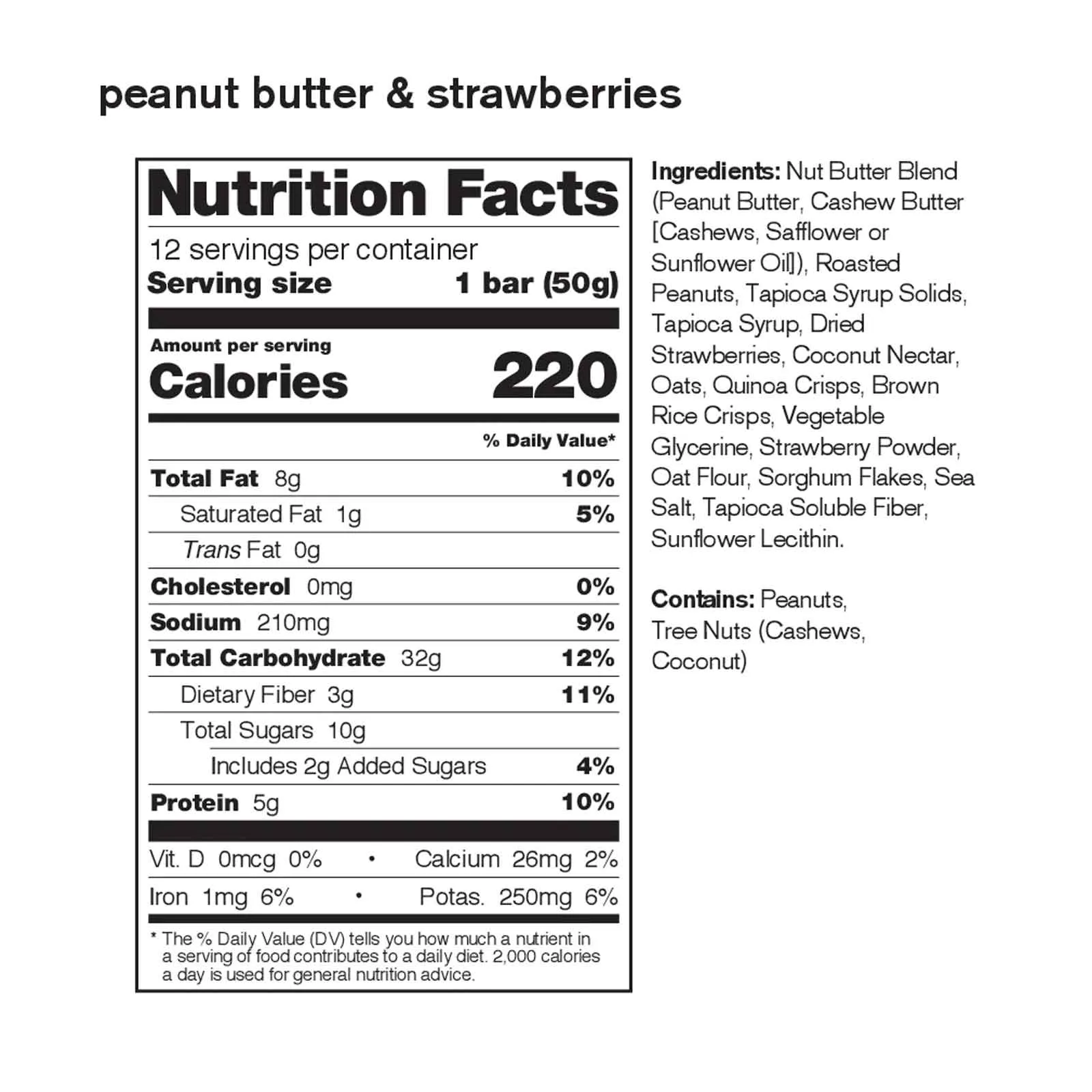 Anytime Energy Bar, Peanut Butter and Strawberries