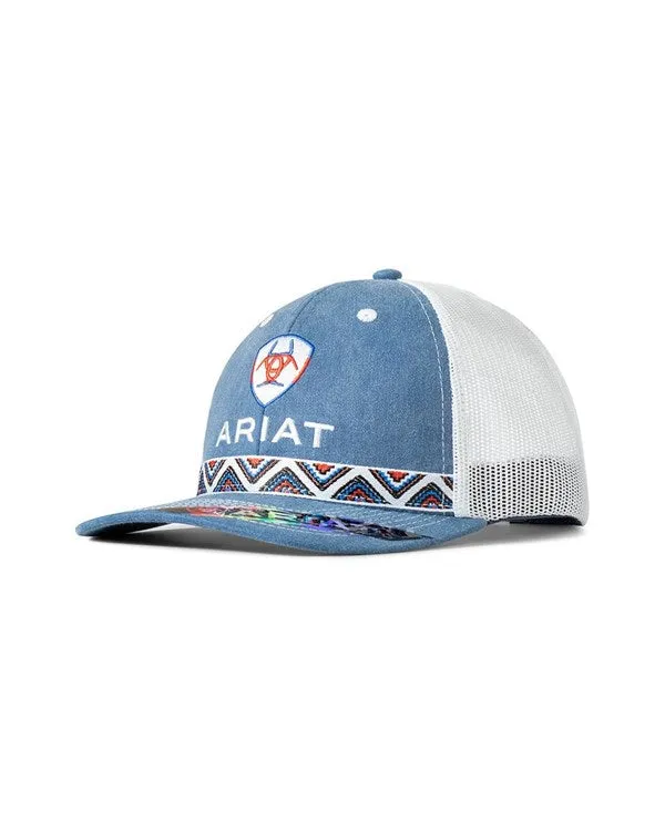 ARIAT WOMEN'S SOUTHWEST EMBROIDERED DENIM BASEBALL CAP