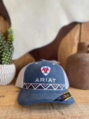 ARIAT WOMEN'S SOUTHWEST EMBROIDERED DENIM BASEBALL CAP