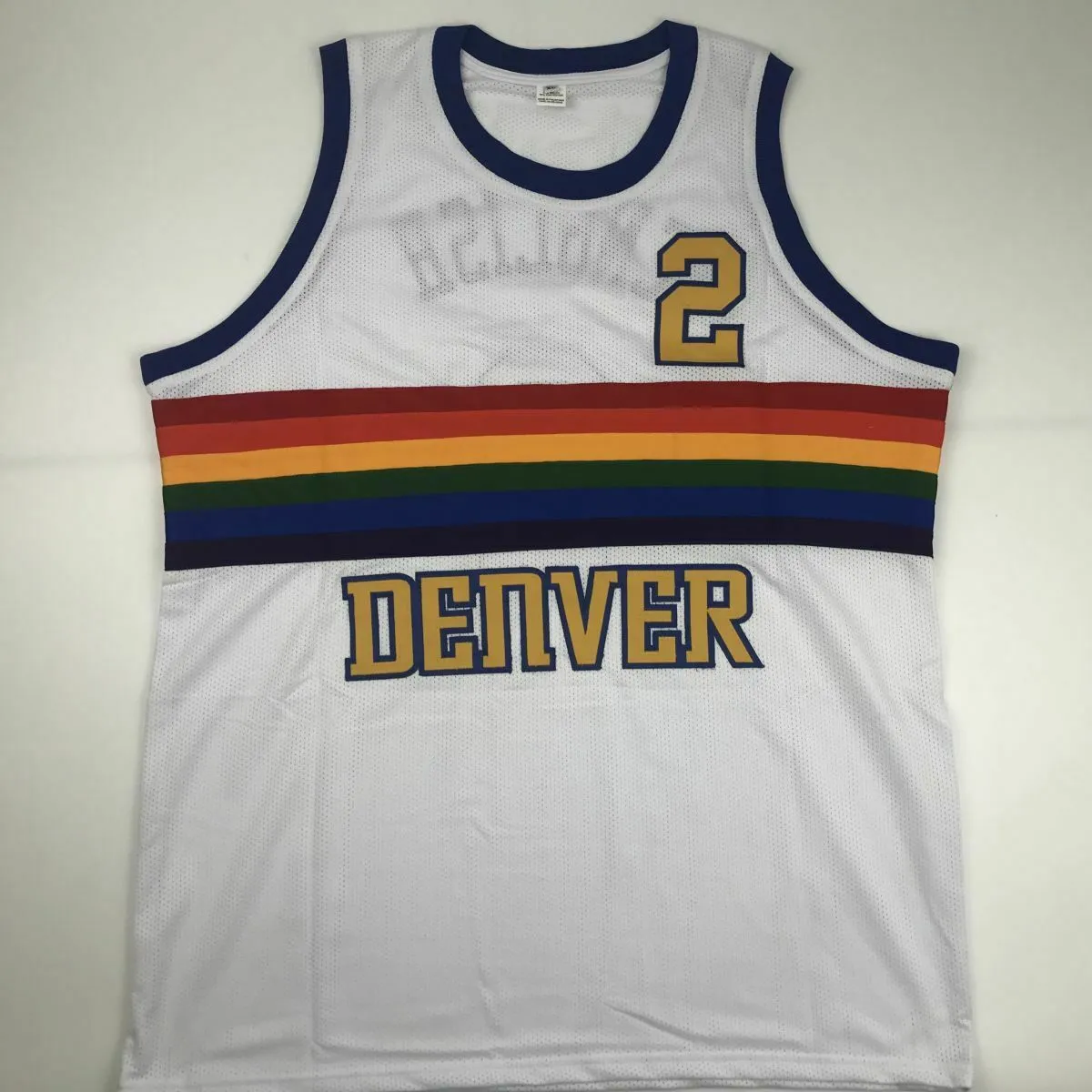 Autographed/Signed ALEX ENGLISH Denver White Basketball Jersey PSA/DNA COA Auto