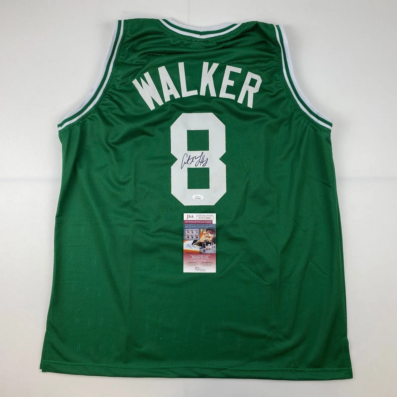 Autographed/Signed Antoine Walker Boston Green Basketball Jersey JSA COA