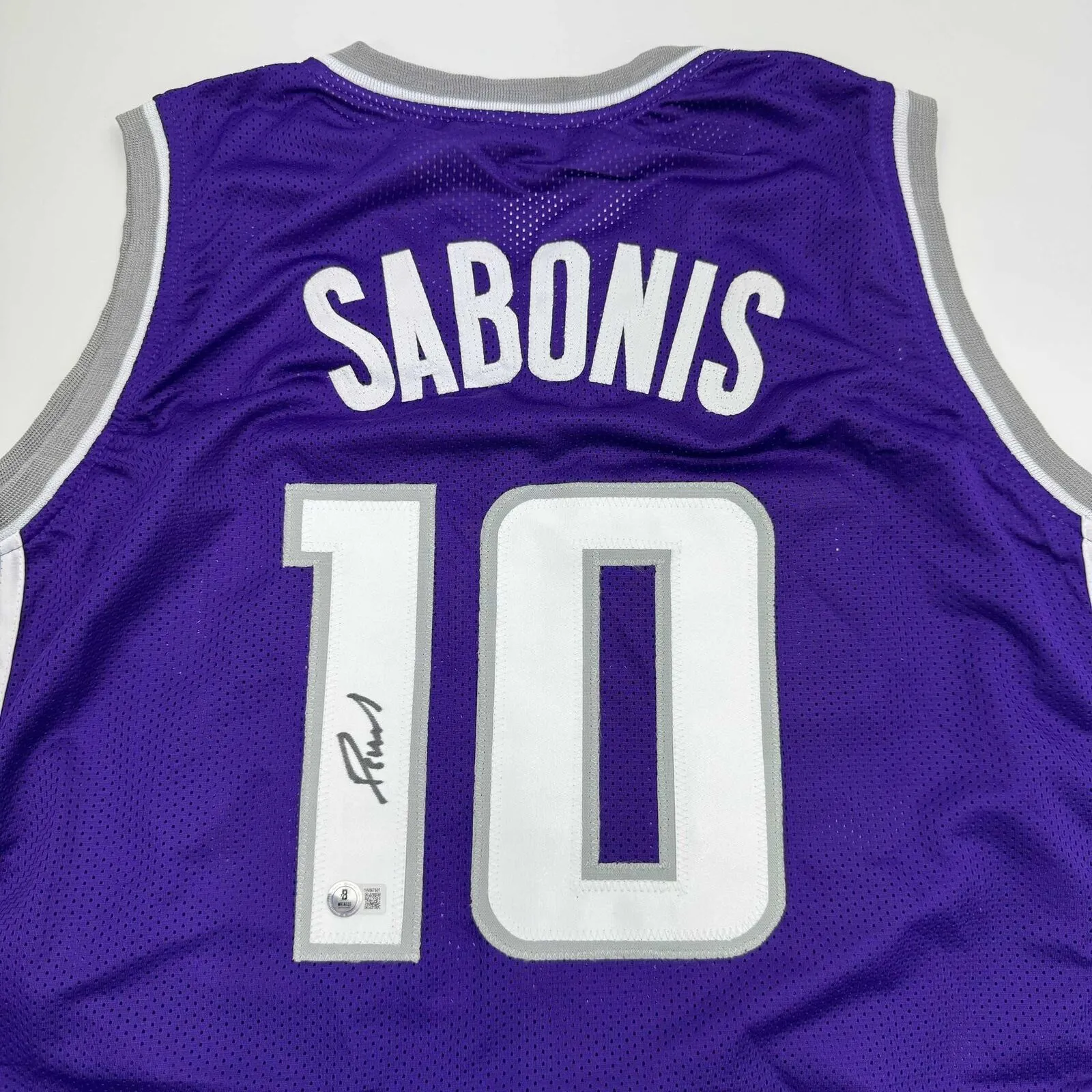 Autographed/Signed Domantas Sabonis Sacramento Purple Basketball Jersey BAS COA