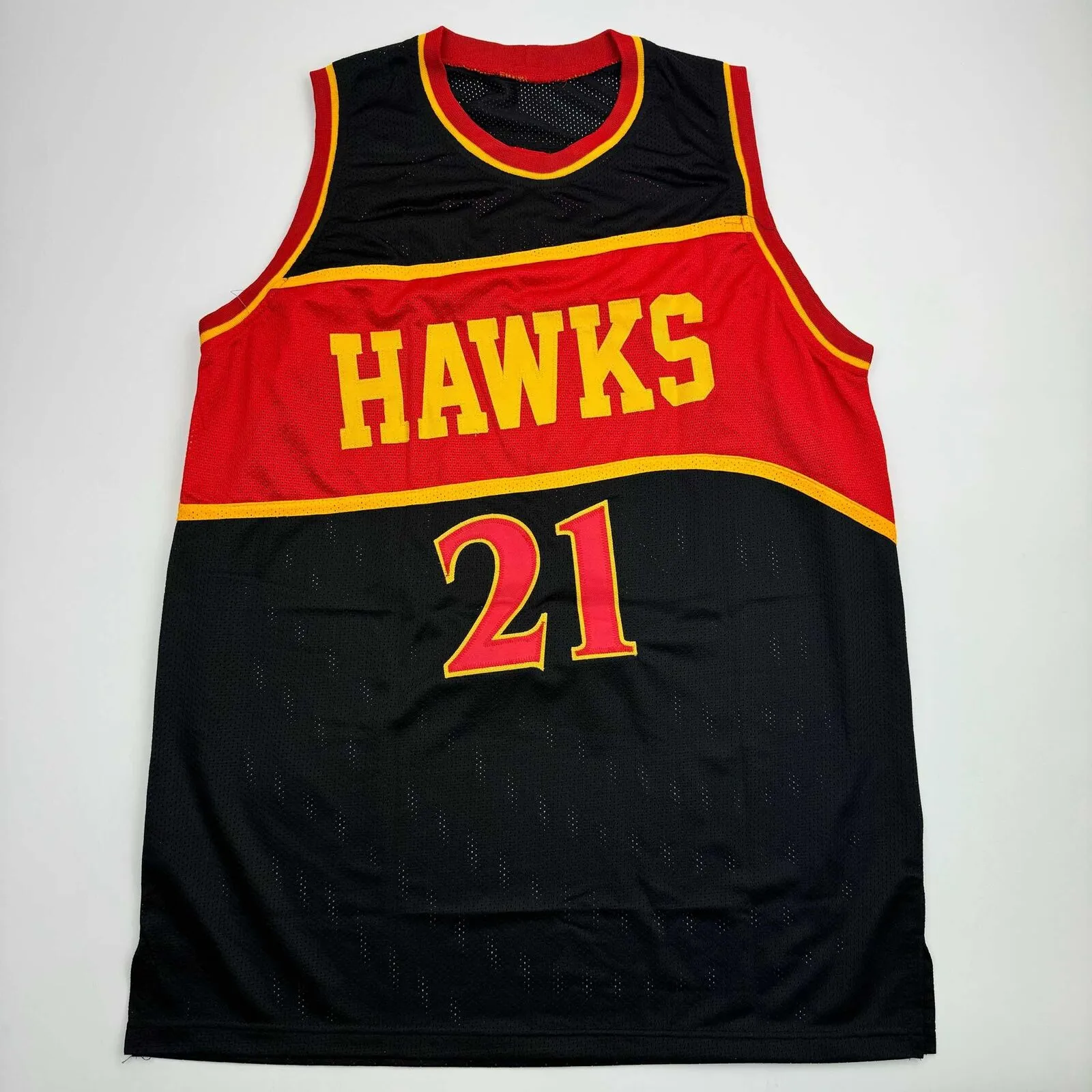 Autographed/Signed Dominique Wilkins Atlanta Black Basketball Jersey JSA COA
