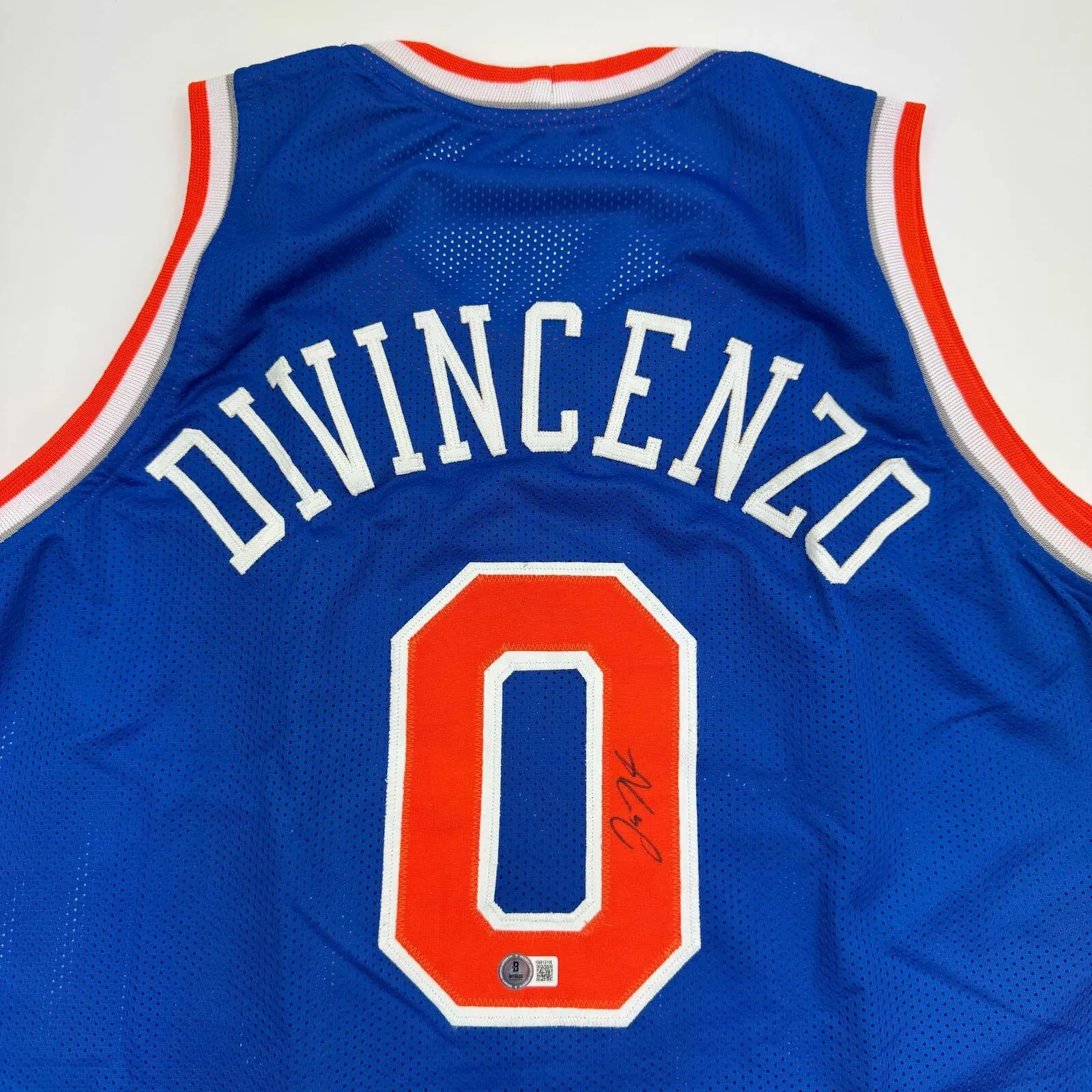 Autographed/Signed Donte Divincenzo New York Blue Basketball Jersey Beckett COA