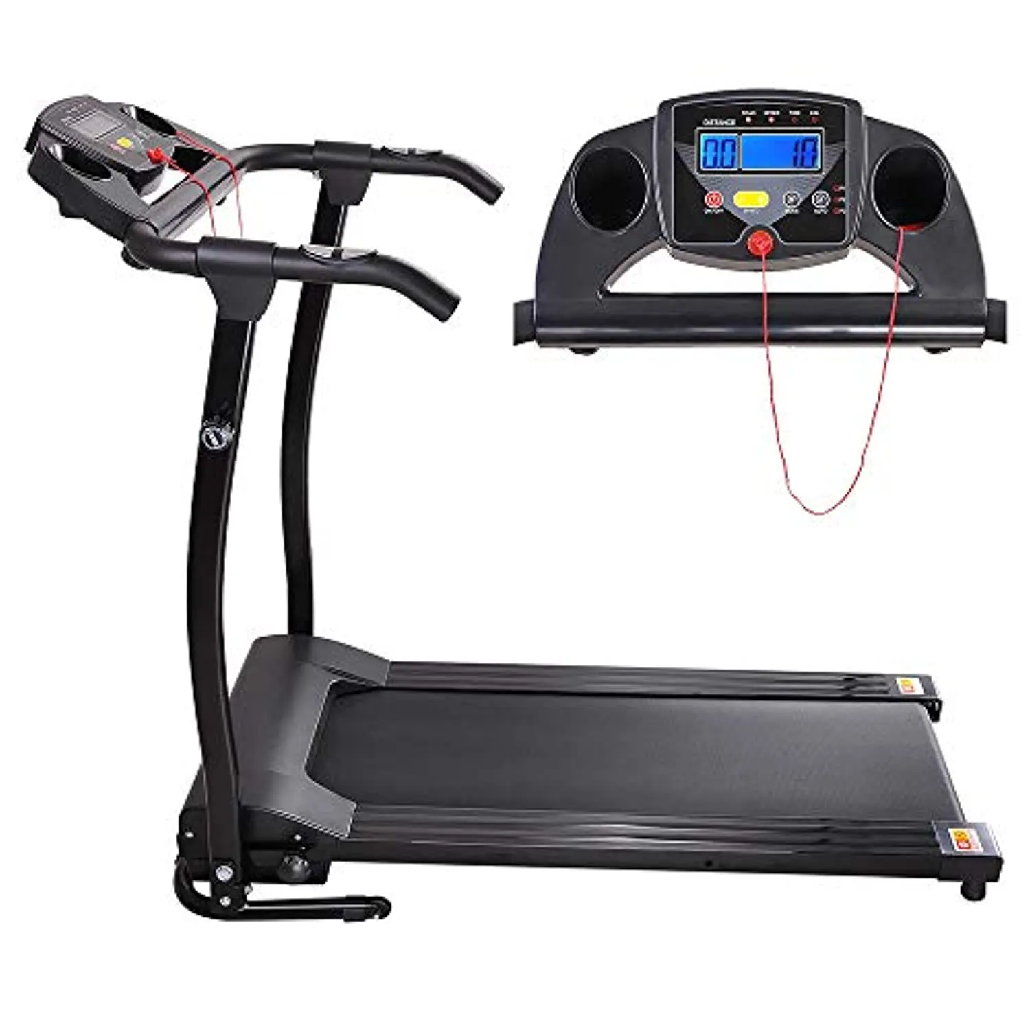 AW Folding Electric Treadmill Portable Running Walking Treadmill with LCD Display Easy Assembly for Home Cardio Exercise