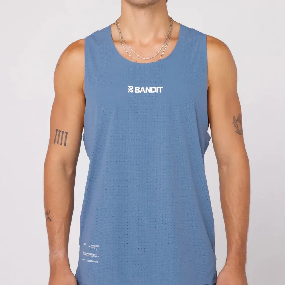Bandit Running Vento Performance Singlet - Steel Blue