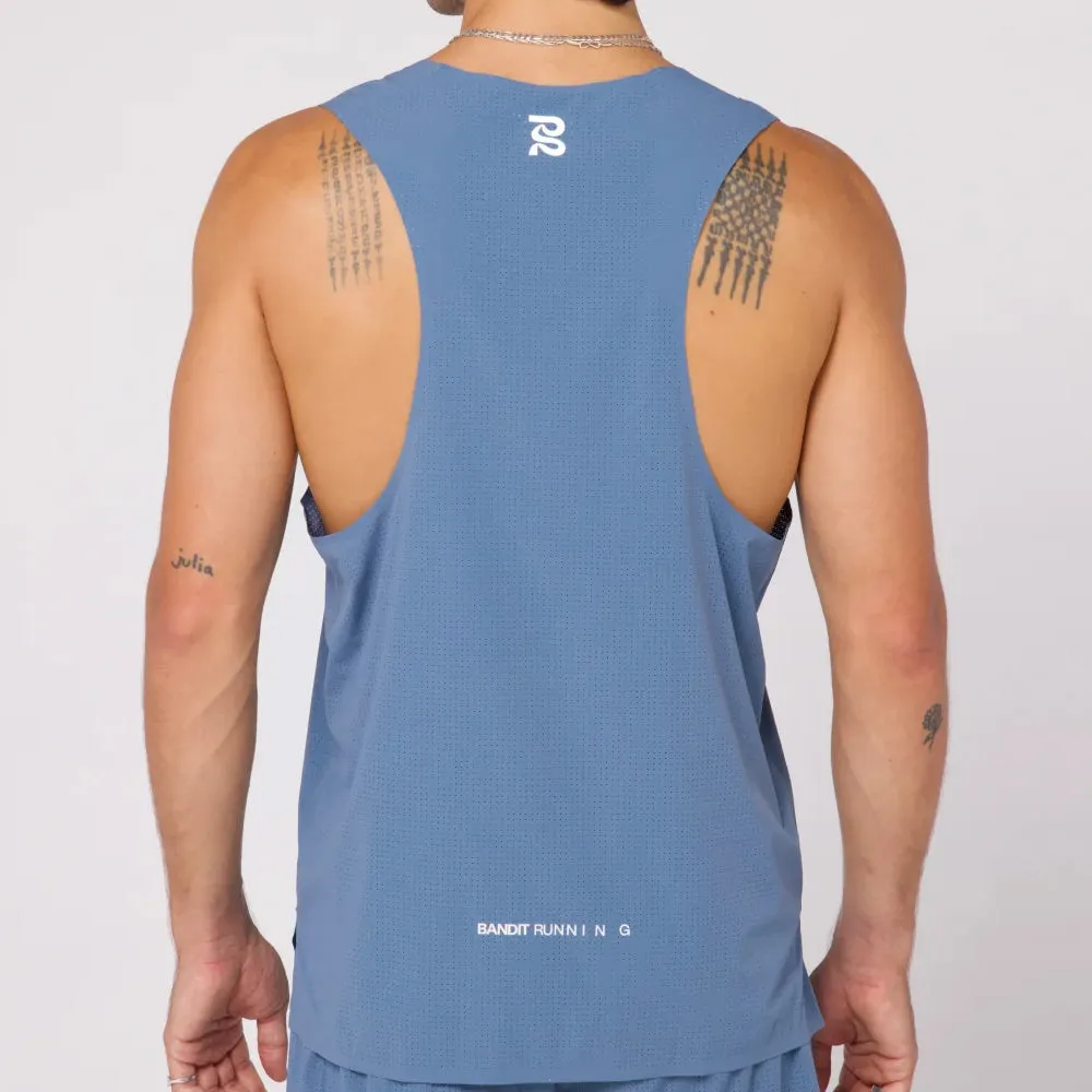 Bandit Running Vento Performance Singlet - Steel Blue