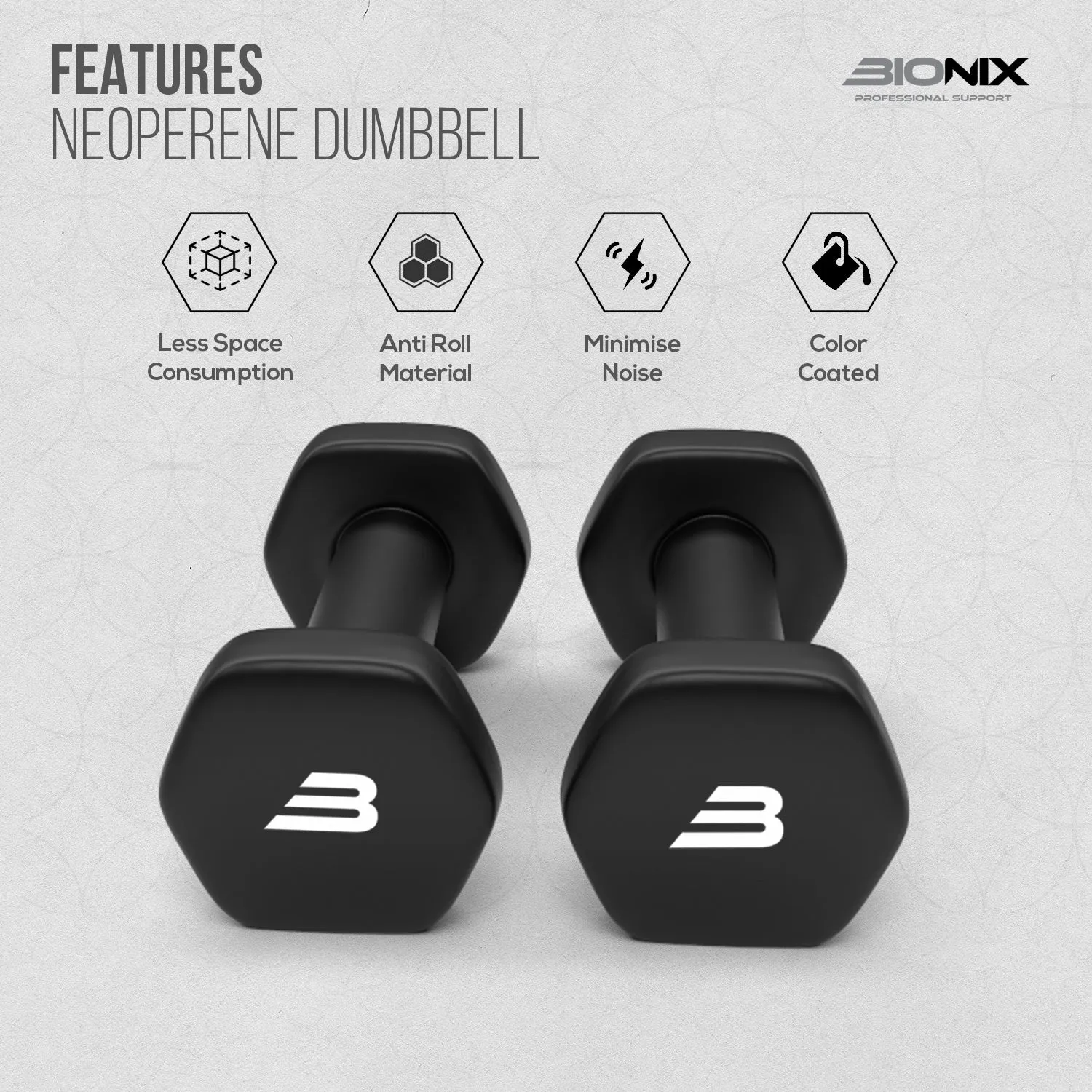 Bionix Neoprene Dumbbells Weights Pair - Neoprene Weights