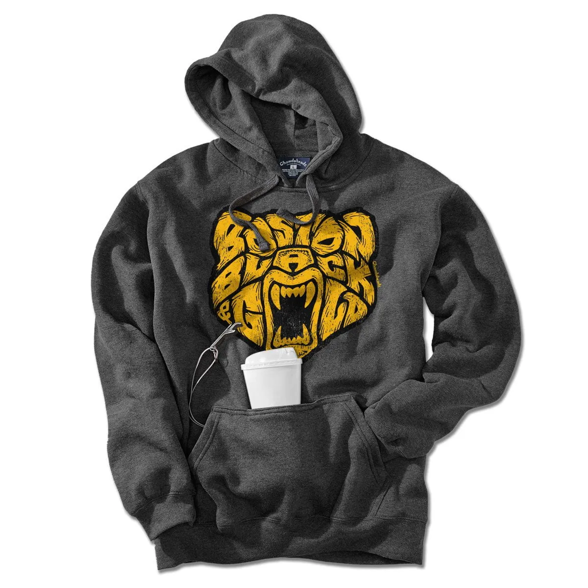 Boston Black & Gold Bear Tailgater Hoodie