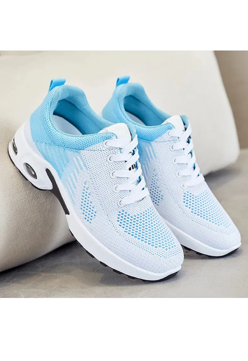 Breathable Sneakers - Summer Light Mesh Air Cushion Sports Shoes for Women, Outdoor Lace-Up Training Shoes, New Running Shoes for Ladies