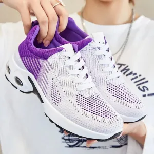 Breathable Sneakers - Summer Light Mesh Air Cushion Sports Shoes for Women, Outdoor Lace-Up Training Shoes, New Running Shoes for Ladies