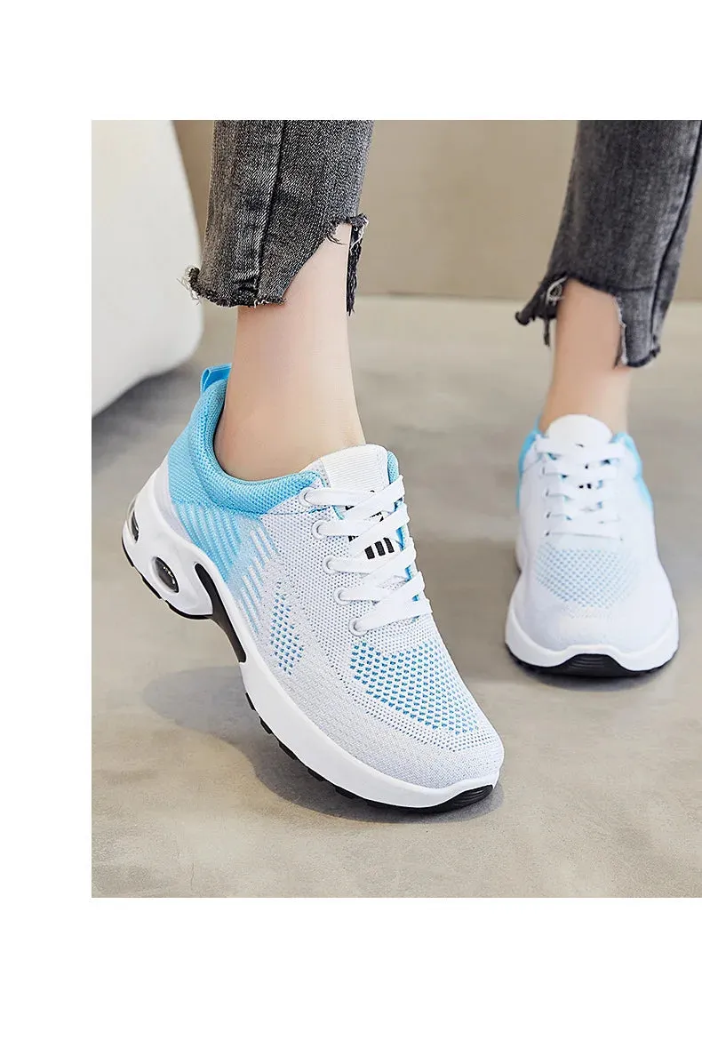 Breathable Sneakers - Summer Light Mesh Air Cushion Sports Shoes for Women, Outdoor Lace-Up Training Shoes, New Running Shoes for Ladies