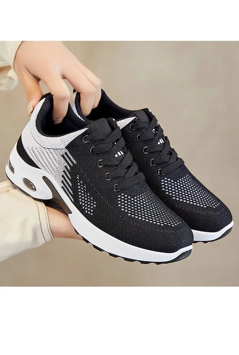 Breathable Sneakers - Summer Light Mesh Air Cushion Sports Shoes for Women, Outdoor Lace-Up Training Shoes, New Running Shoes for Ladies