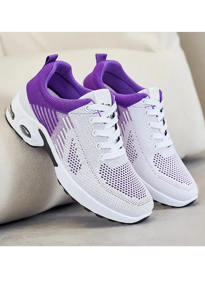 Breathable Sneakers - Summer Light Mesh Air Cushion Sports Shoes for Women, Outdoor Lace-Up Training Shoes, New Running Shoes for Ladies