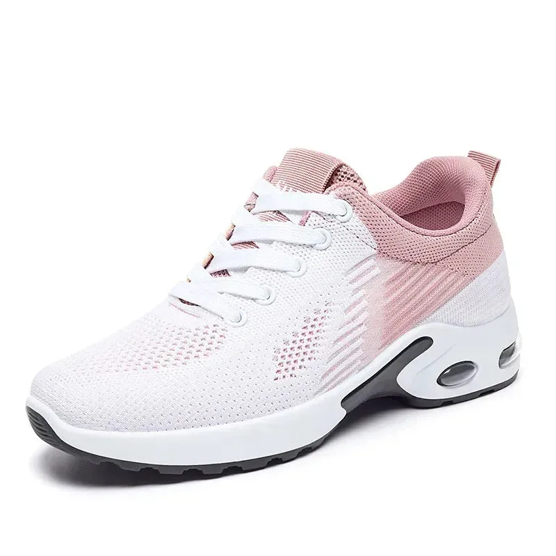 Breathable Sneakers - Summer Light Mesh Air Cushion Sports Shoes for Women, Outdoor Lace-Up Training Shoes, New Running Shoes for Ladies