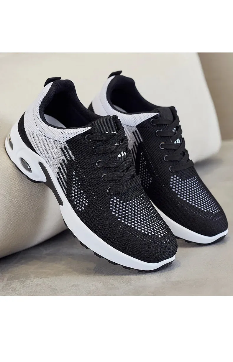 Breathable Sneakers - Summer Light Mesh Air Cushion Sports Shoes for Women, Outdoor Lace-Up Training Shoes, New Running Shoes for Ladies