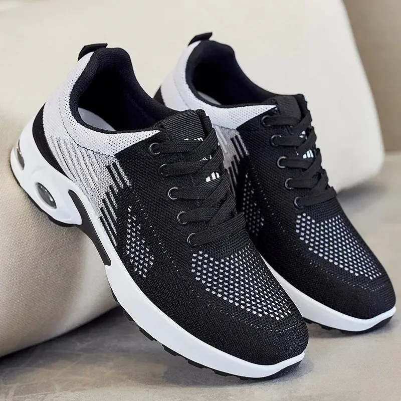 Breathable Sneakers - Summer Light Mesh Air Cushion Sports Shoes for Women, Outdoor Lace-Up Training Shoes, New Running Shoes for Ladies