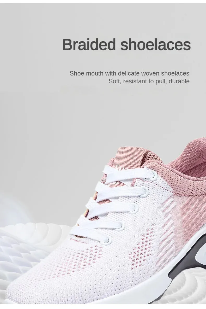 Breathable Sneakers - Summer Light Mesh Air Cushion Sports Shoes for Women, Outdoor Lace-Up Training Shoes, New Running Shoes for Ladies