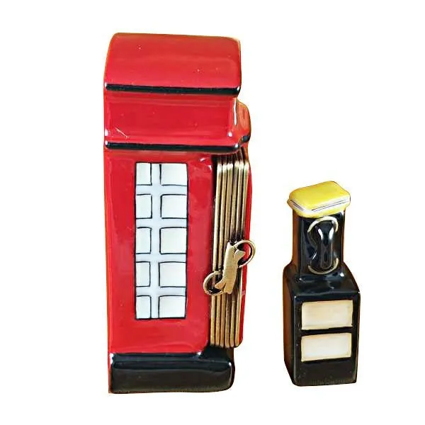 British Phone Booth with Removable Telephone