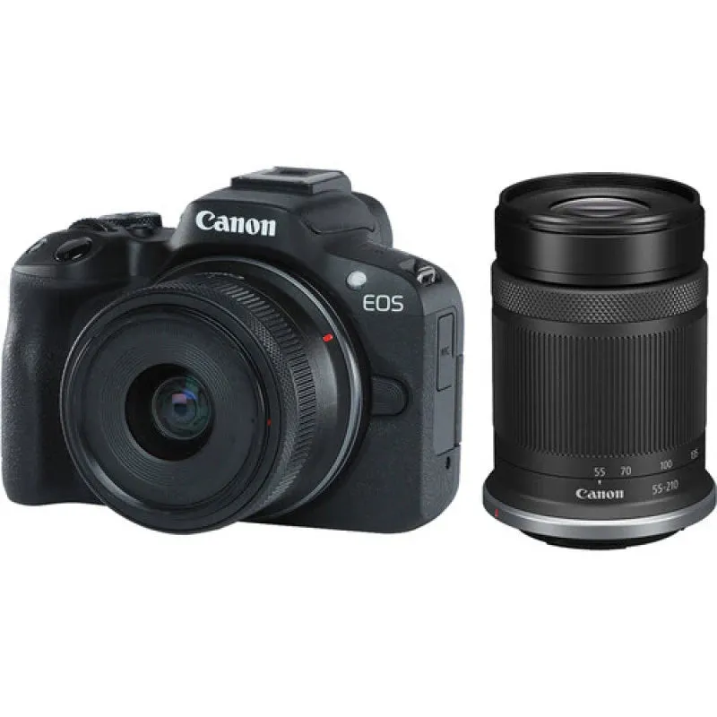 Canon EOS R50 Mirrorless Camera   RF-S 55-210mm Lens   18-45mm Lens