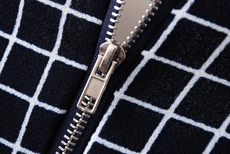 Casual Plaid Dress With Cute Collar