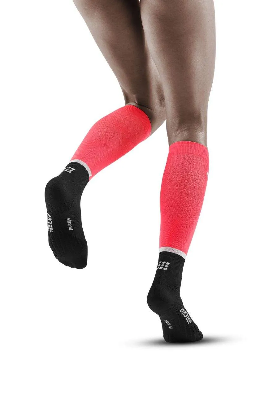 CEP Women's The Run Socks Tall v4 - Pink/Black