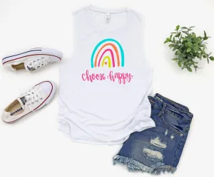 Choose Happy Rainbow Tank