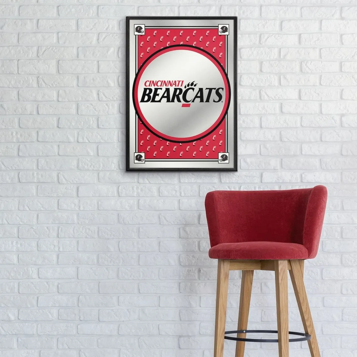 Cincinnati Bearcats: Team Spirit - Framed Mirrored Wall Sign
