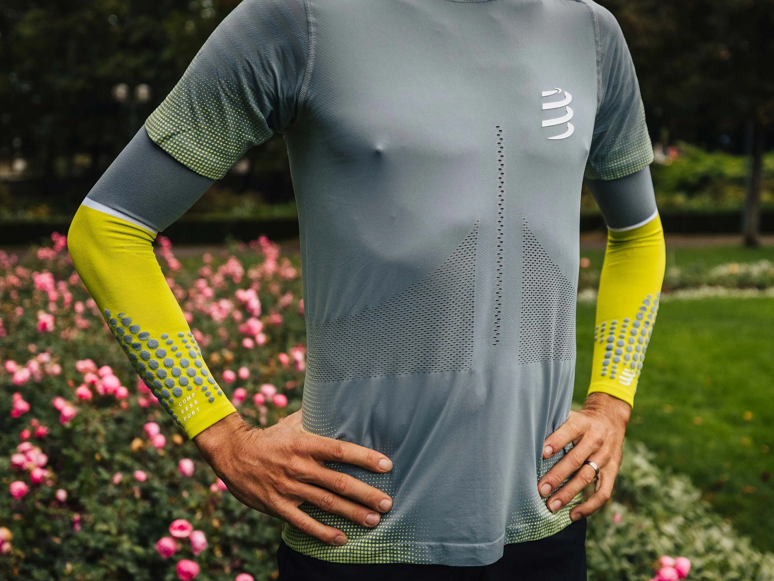 Compressport Unisex's Arm Force Ultralight - Lime/Grey (SU00008B_607)