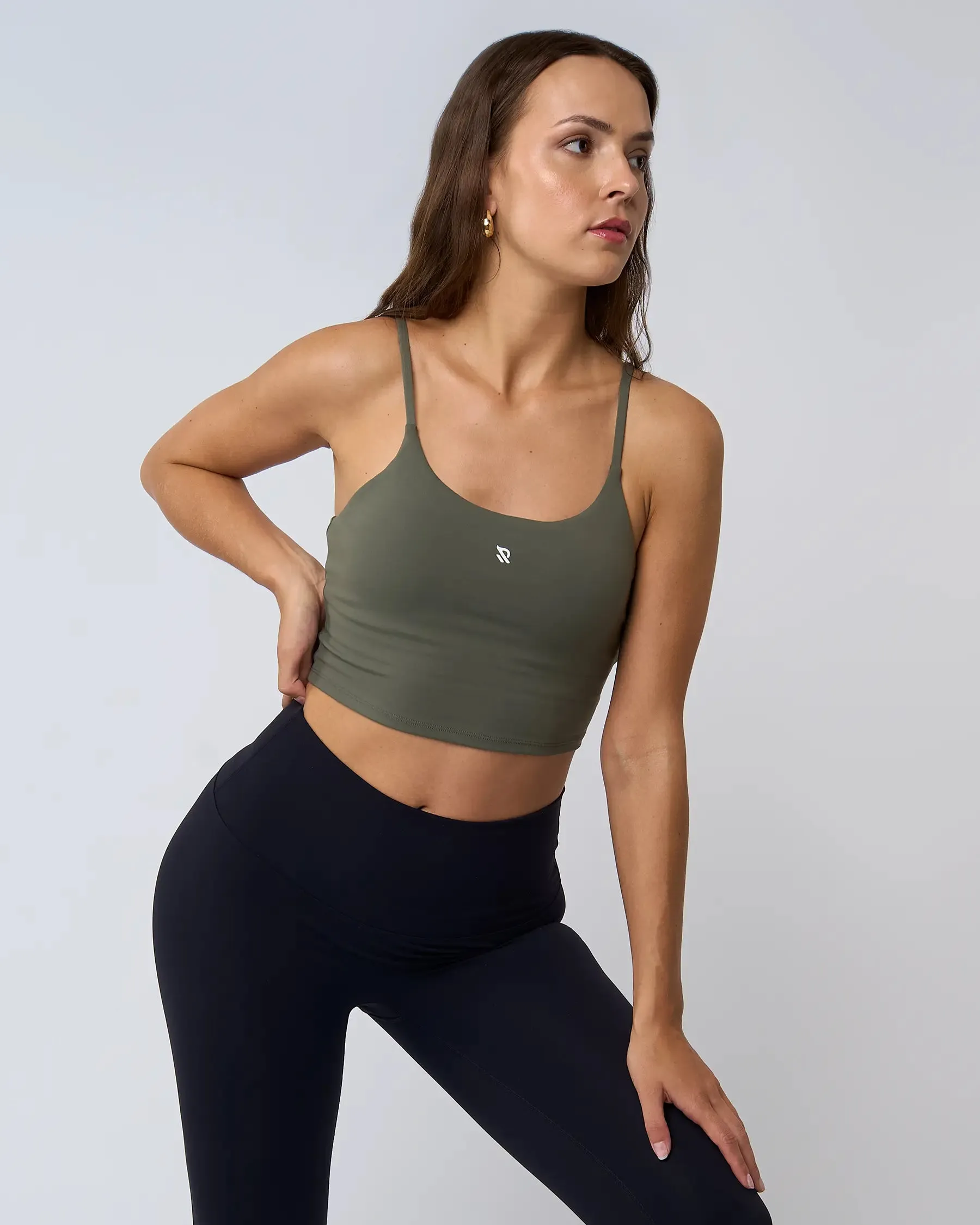 Crop top à brassière intégrée MYRA Vert